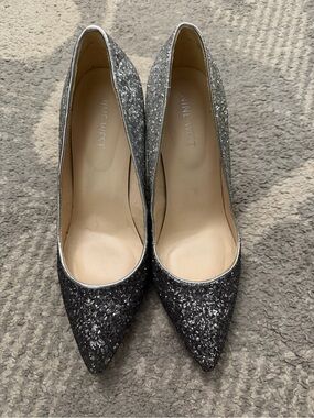 Nine West Silver/Black Ombré Glitter Pointed-Toe Pumps